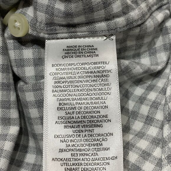 Ralph Lauren Oxford Button-Down Shirt Men’s 2XLT Gray White Check Color Pony - Picture 9 of 9